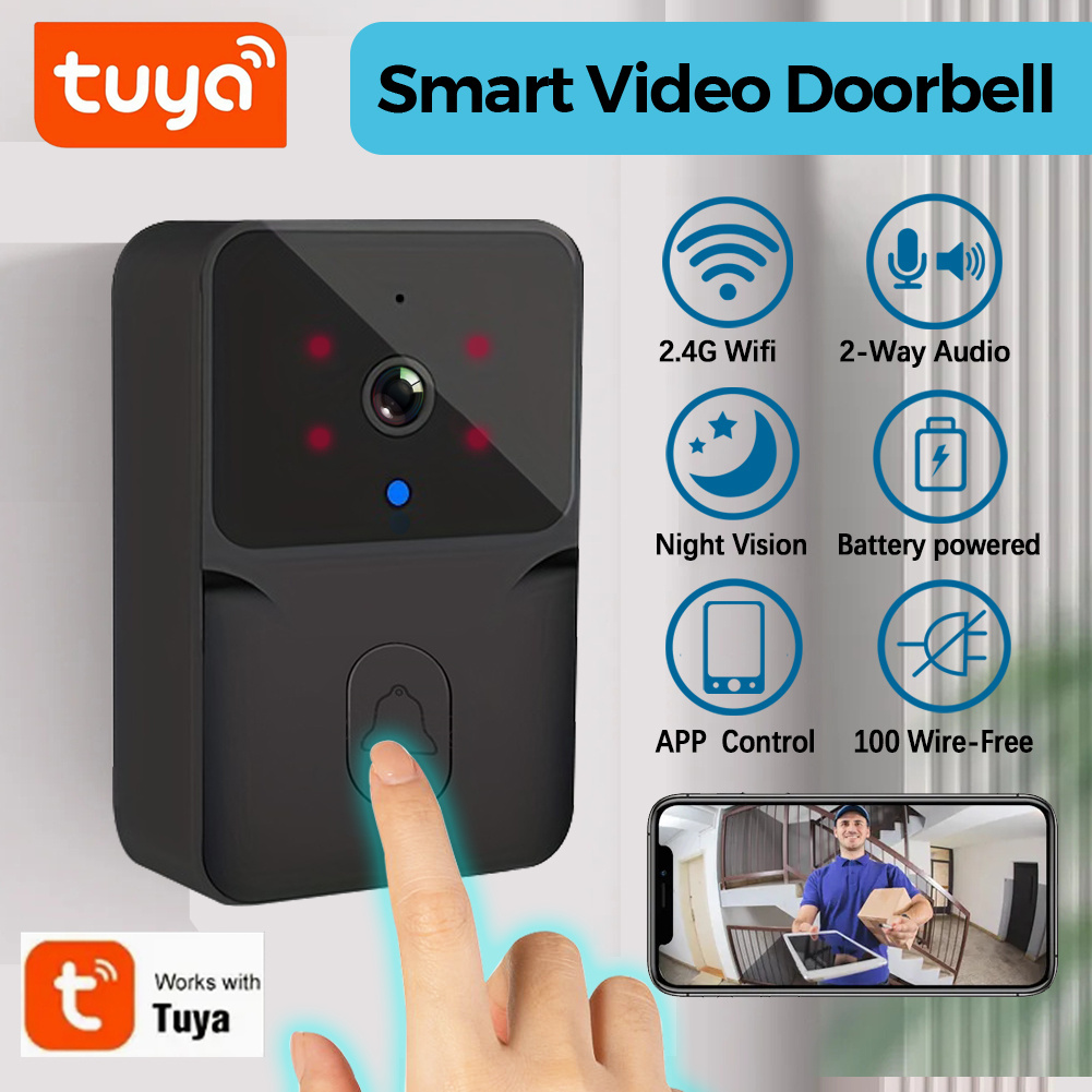 Smart Home Video Doorbell Enhanced Security With Smart Doorbell - tuya Wireless smart video doorbell, 2.4G