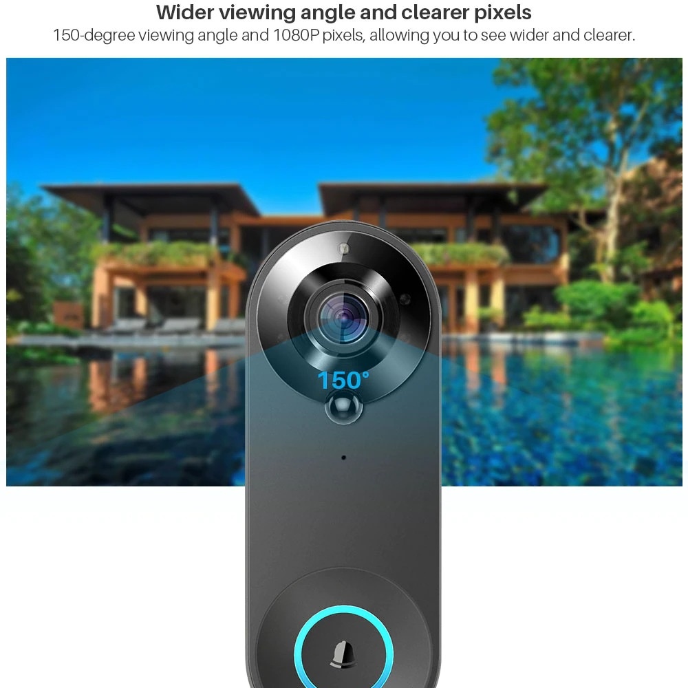 Tuya 1080P Wireless WIFI Doorb - огляд і ціна Smart Home Video Doorbell Enhanced Security With Smart Doorbell