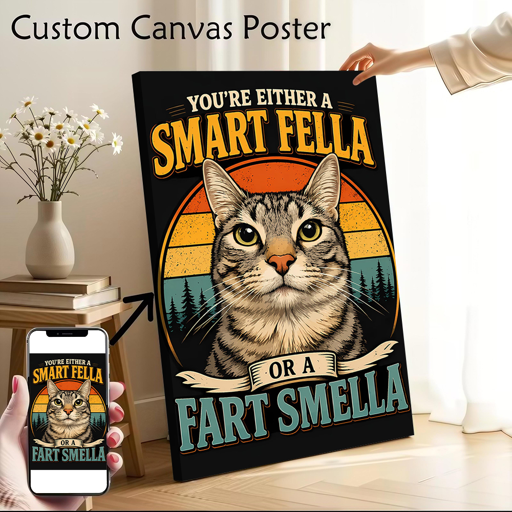 Funny Cat 'Smart Fella or Fart - огляд і ціна Smart Home Poster
