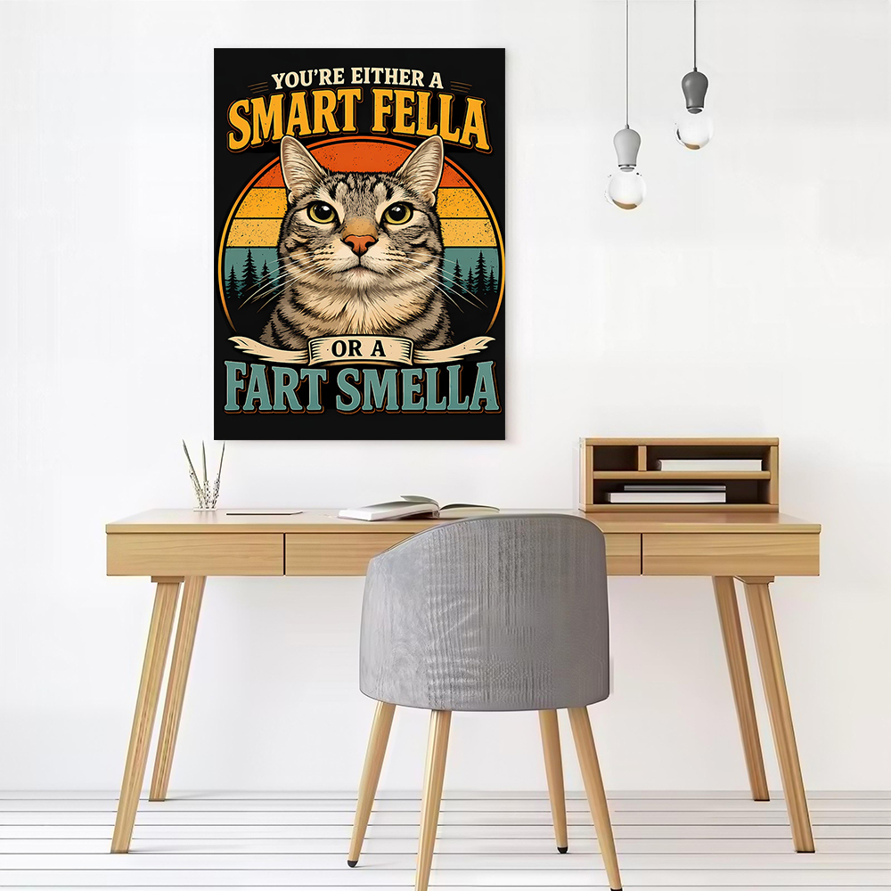 Funny Cat 'Smart Fella or Fart - огляд і ціна Smart Home Poster