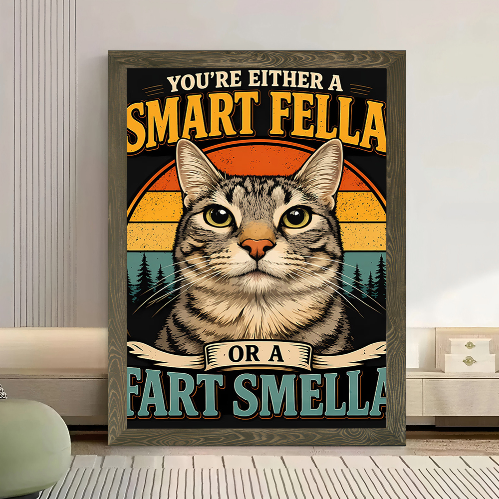 Funny Cat 'Smart Fella or Fart - огляд і ціна Smart Home Poster