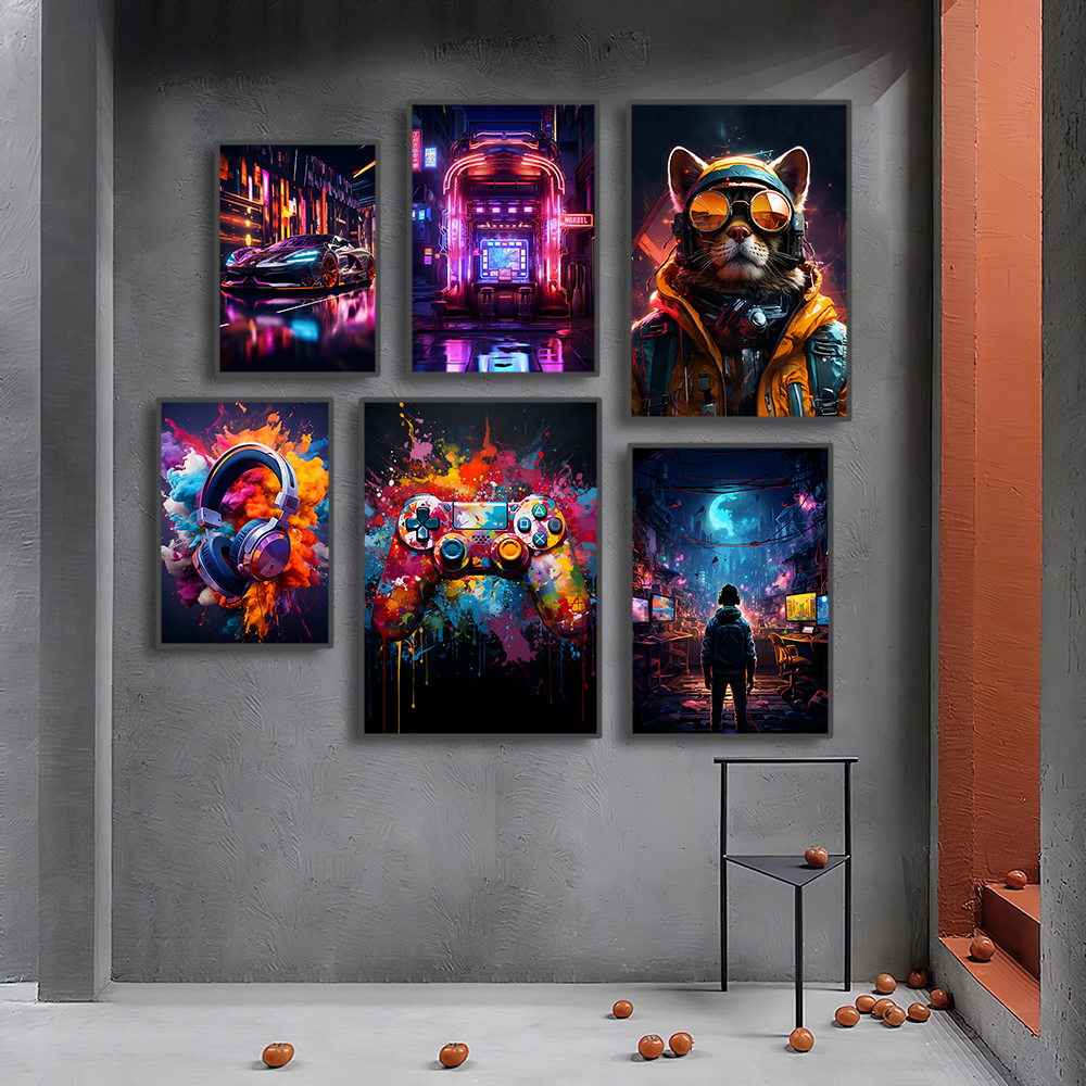 80s 90s Colorful Neon Cyberpun - огляд і ціна Smart Home Poster