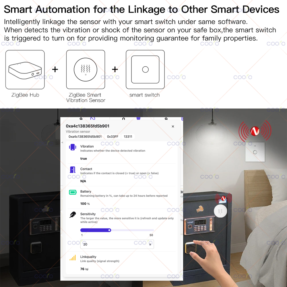 ZigBee 3.0 Vibration Sensor Re - огляд і ціна Smart Home Kit