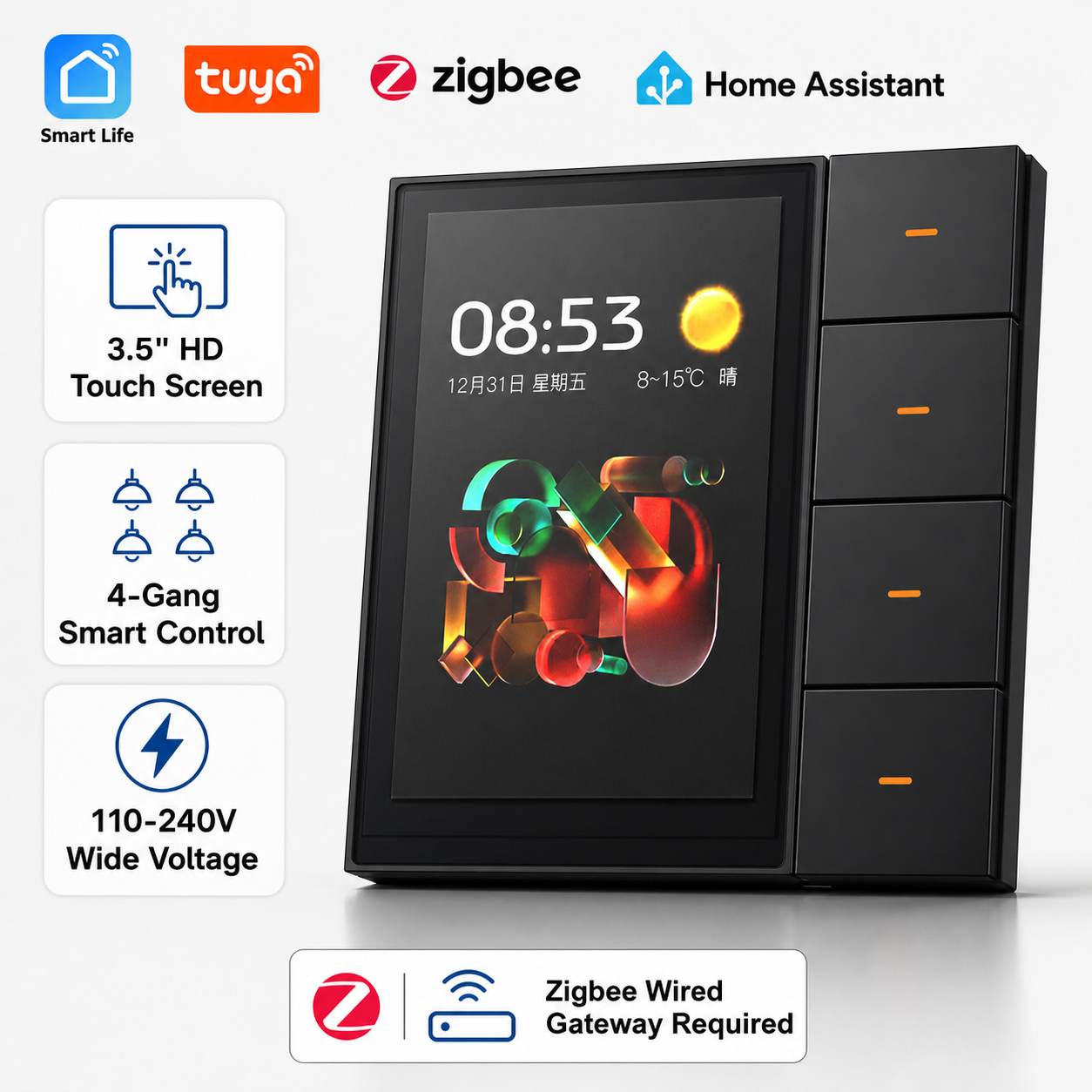 F3-pro Tuya Smart Panel ZigBee - огляд і ціна Smart Home Sistem