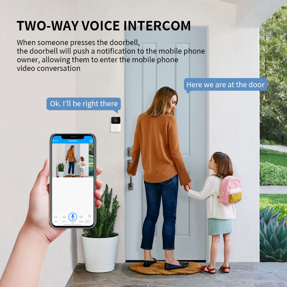 H5 Wireless Smart Video Doorbe - огляд і ціна Smart Home Video Doorbell Enhanced Security With Smart Doorbell