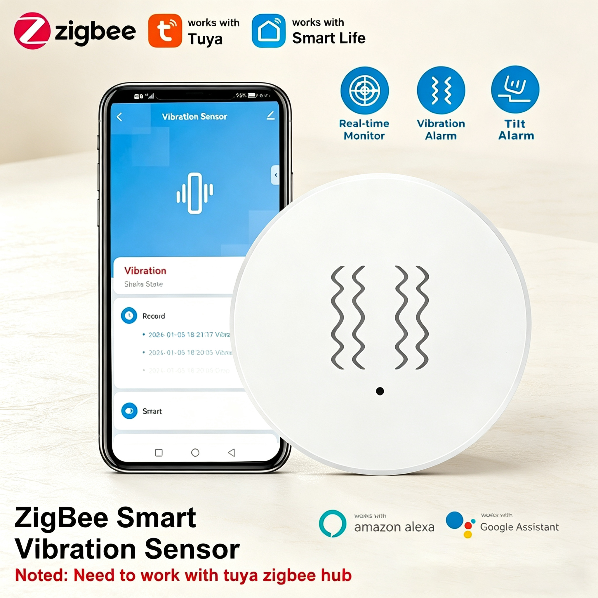 Tuya ZigBee Smart Vibration &  - огляд і ціна Smart Home Kit
