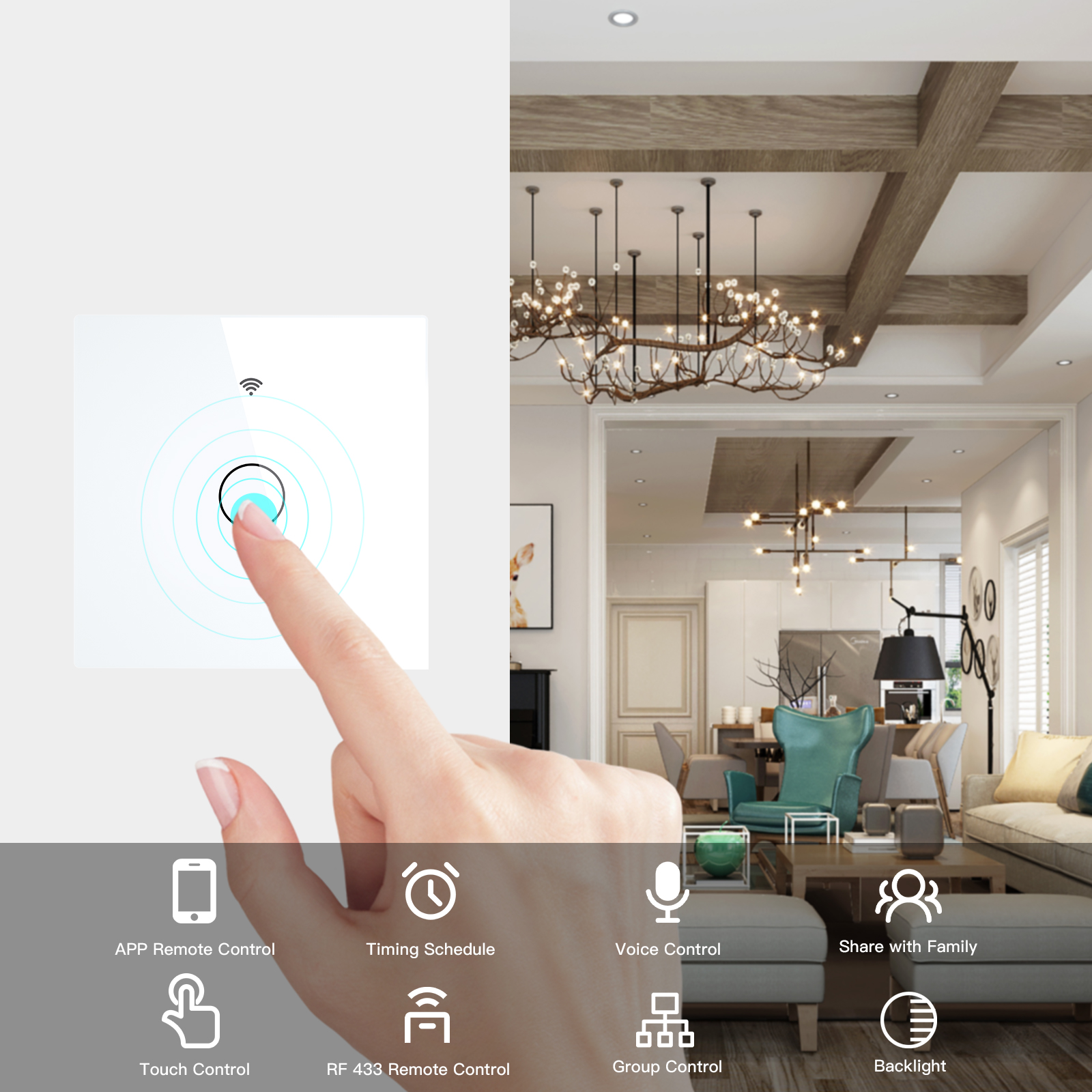 NEW WiFi Smart Light Switch RF - огляд і ціна Smart Home Sistem