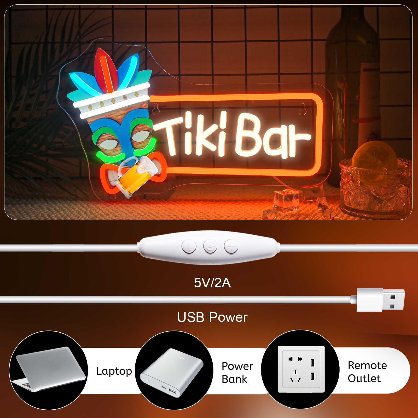 Tiki Bar Neon Sign UV Led Sign - огляд і ціна Smart Home Poster