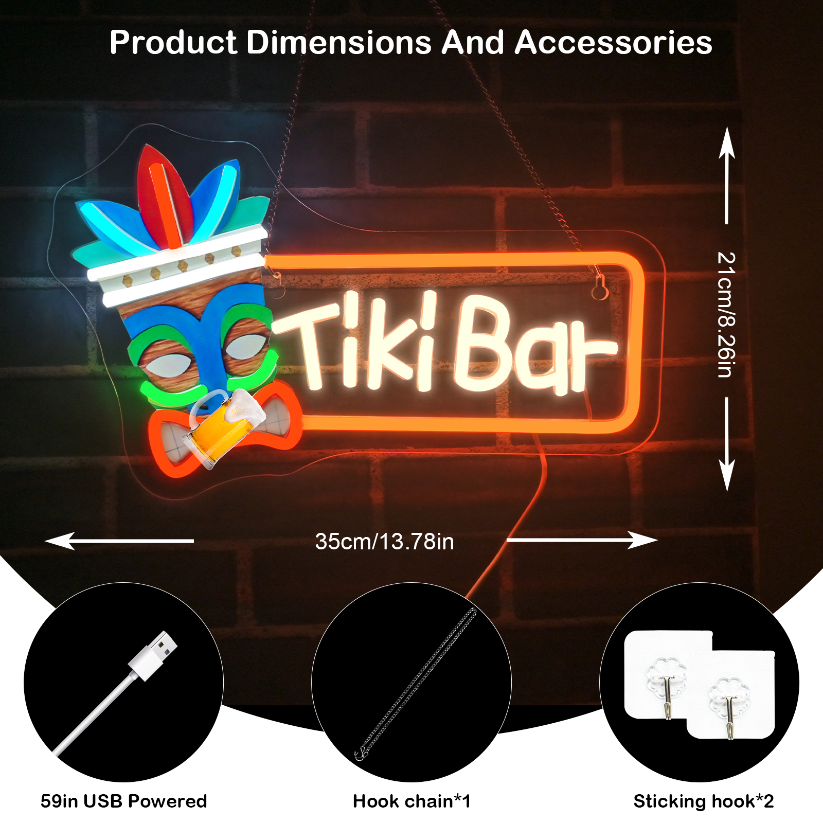 Tiki Bar Neon Sign UV Led Sign - огляд і ціна Smart Home Poster
