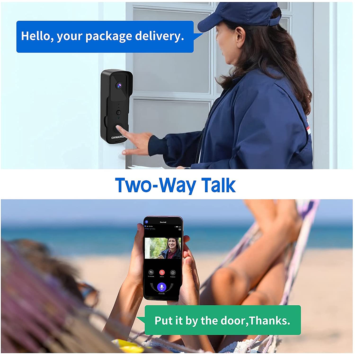 1080P WIFI Video Doorbell Tuya - огляд і ціна Smart Home Video Doorbell Enhanced Security With Smart Doorbell