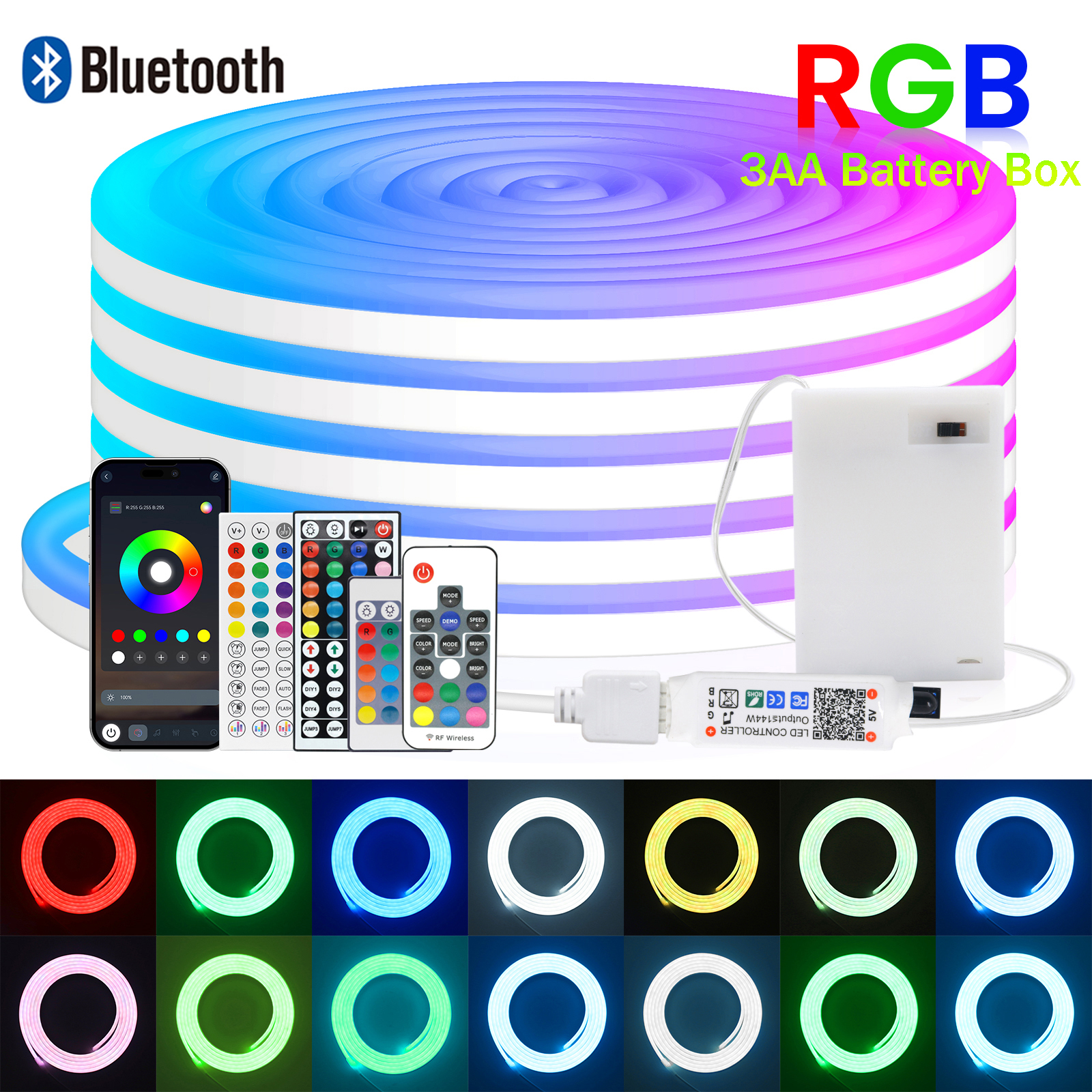 3AA Battery Box RGB Neon LED S - огляд і ціна Smart Home Poster