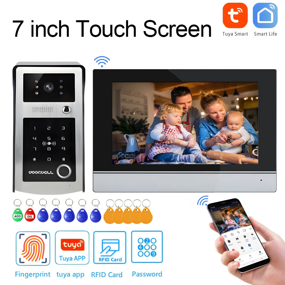 Wifi Tuya 7 Inch Touch Screen  - огляд і ціна Smart Home Video Doorbell Enhanced Security With Smart Doorbell