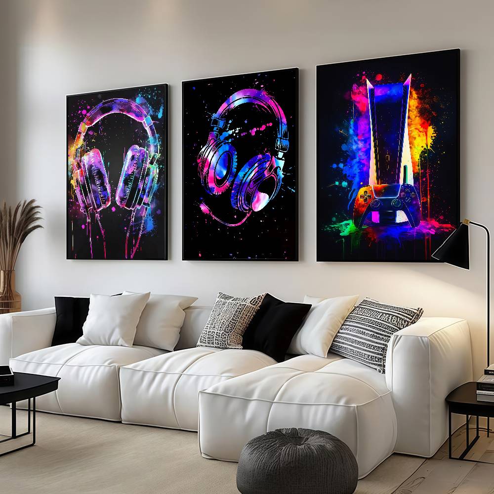 Watercolor Neon Video  Game co - огляд і ціна Smart Home Poster