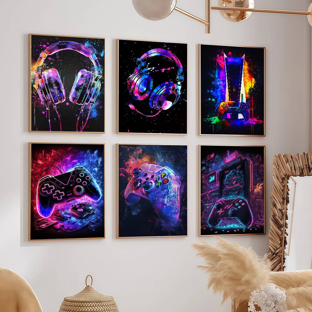 Watercolor Neon Video  Game co - огляд і ціна Smart Home Poster