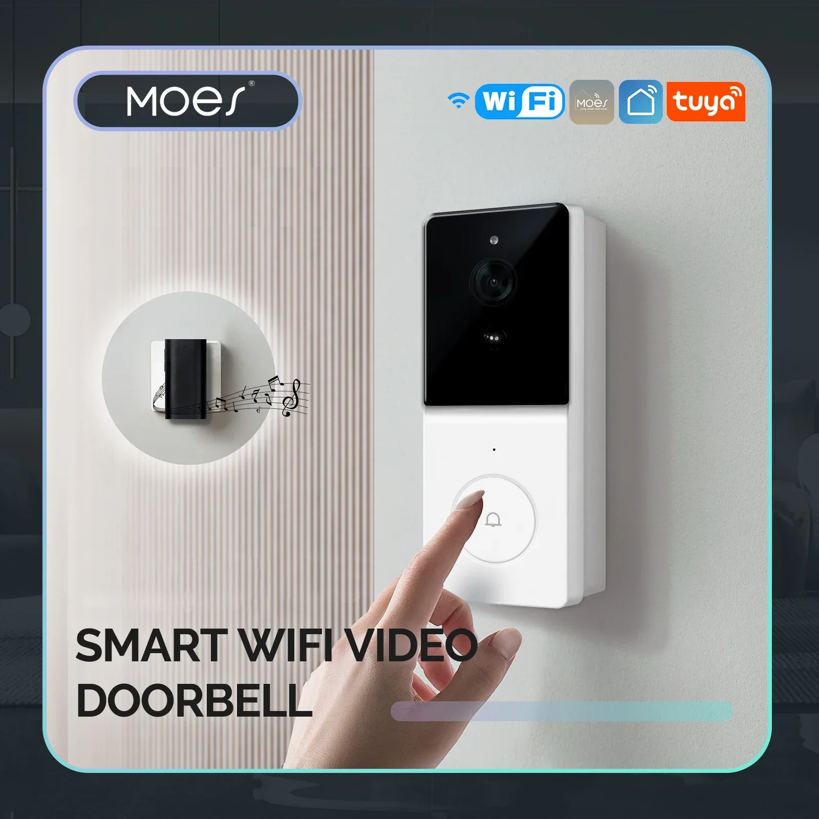 MOES Tuya Smart WiFi Video Doo - огляд і ціна Smart Home Video Doorbell Enhanced Security With Smart Doorbell